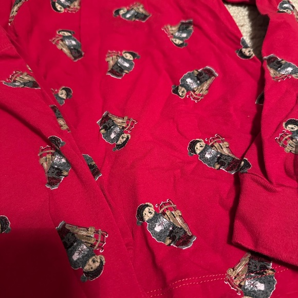 Ralph Lauren Red Kids Pajama Set with Playful Print - Picture 2 of 4
